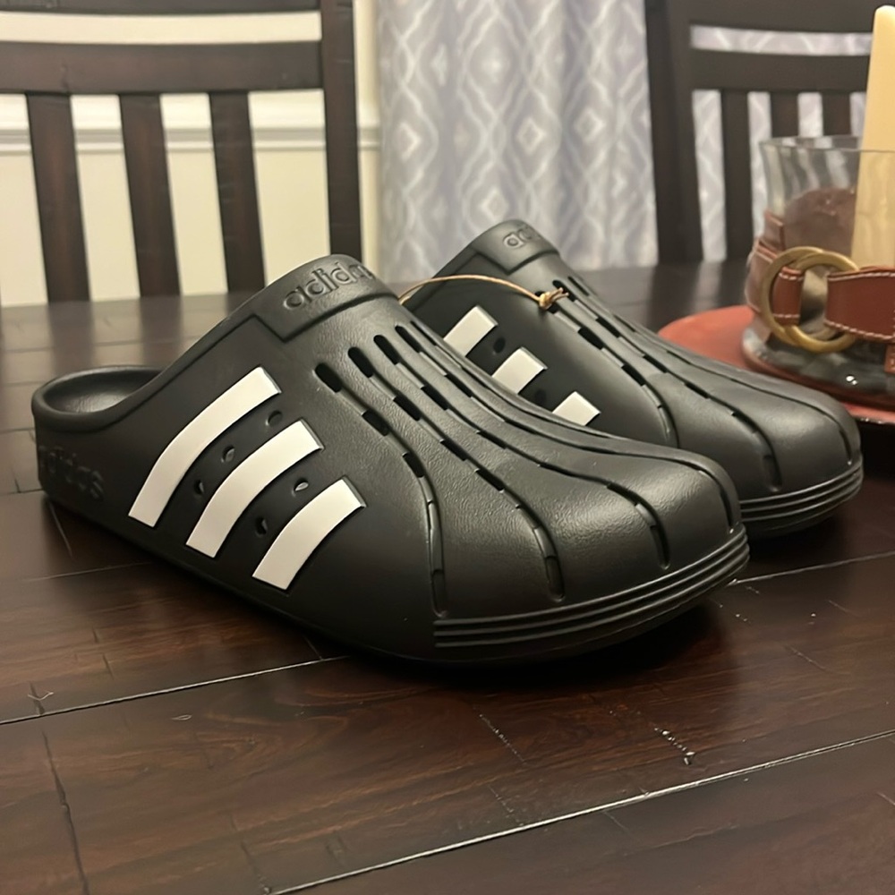 Adidas Adilette Clog Sandals Shoes new black white superstar GZ5886 Mens Sizes